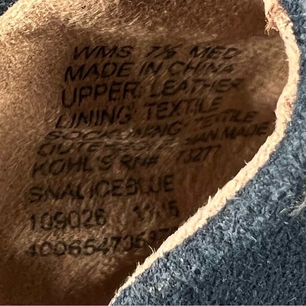 Sonoma Espadrille Wedge Leather Slide Sandals Blue Peep Toe Casual Women's 7.5 - Picture 10 of 10
